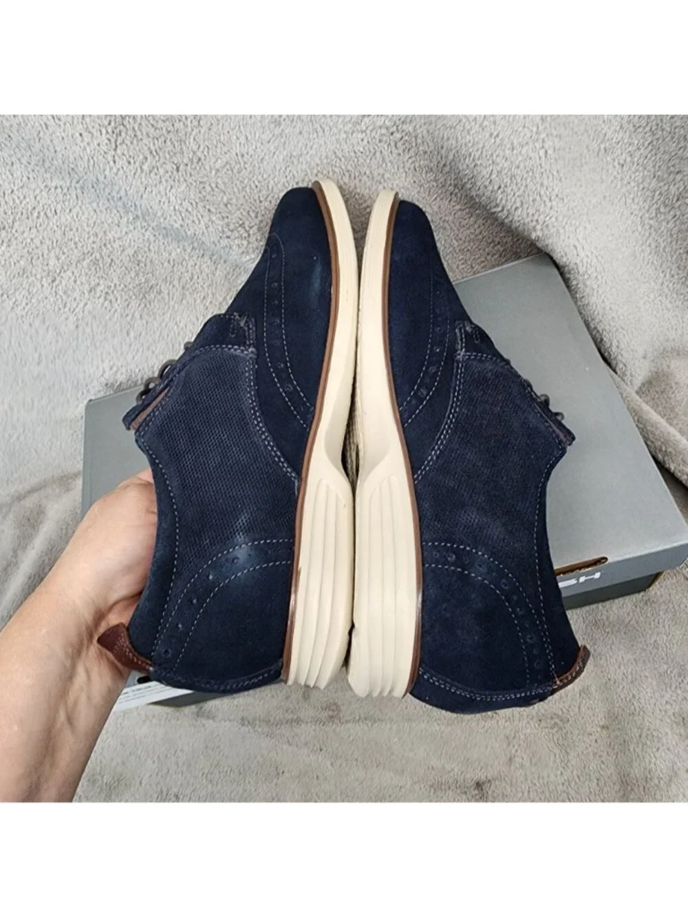 Nunn Bush Shoes Mens Size 8 Navy Blue New Haven Lace Up Oxford *NWT*